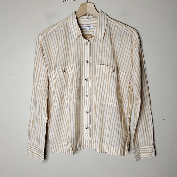 Madewell Boxy Workwear Shirt S Cotton Stripe Button Down Minimalist - Picture 2 of 8